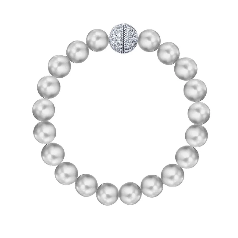 Crislu Grey Shell Pearl and Cubic Zirconia Bracelet