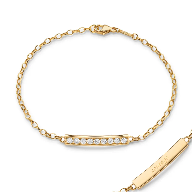 Diamond "Courage" Petite Poesy Bracelet