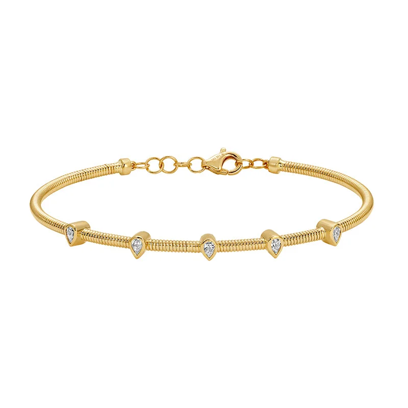 Diamond Spacer Coil Bangle