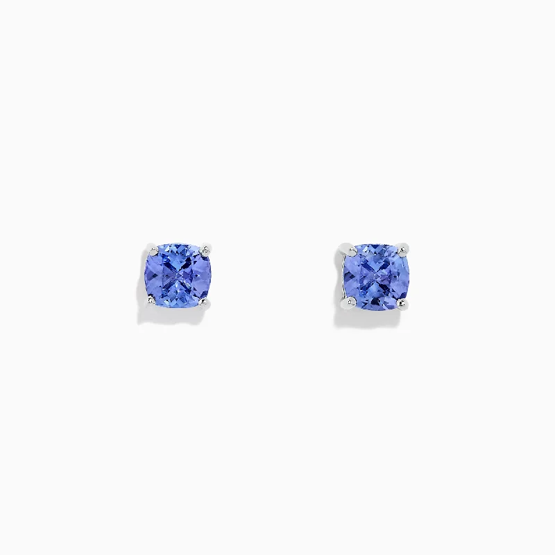 Nahla Siri Sterling Silver Tanzanite Stud Earrings, 0.95 TCW