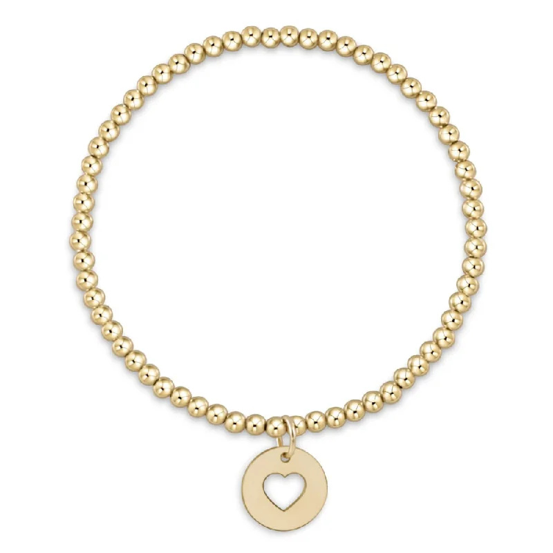 enewton Classic Gold 3mm Bead Bracelet - Love Gold Disc