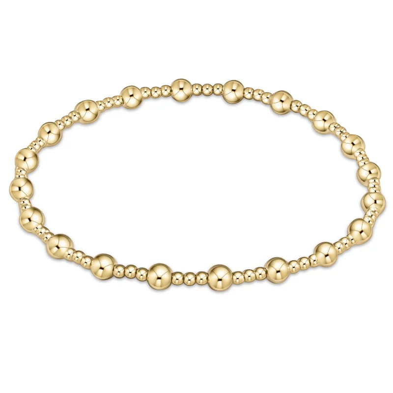 enewton Extends Classic Sincerity Pattern 4mm - 6mm Bead Bracelet - Gold