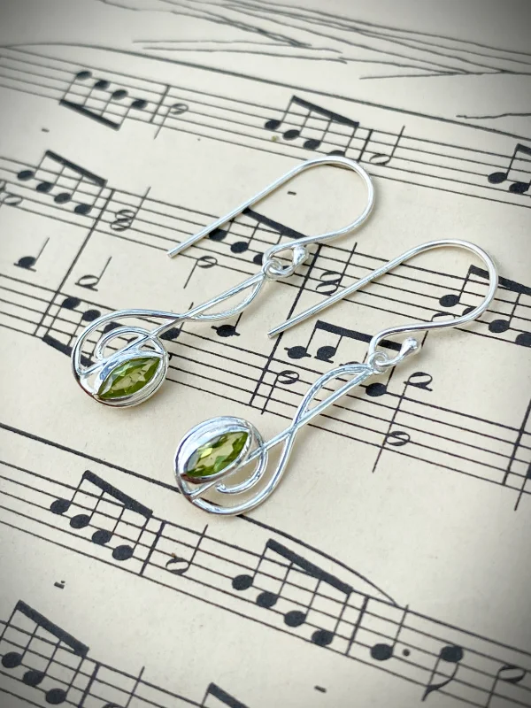 Gemstone Treble Clef Dangles