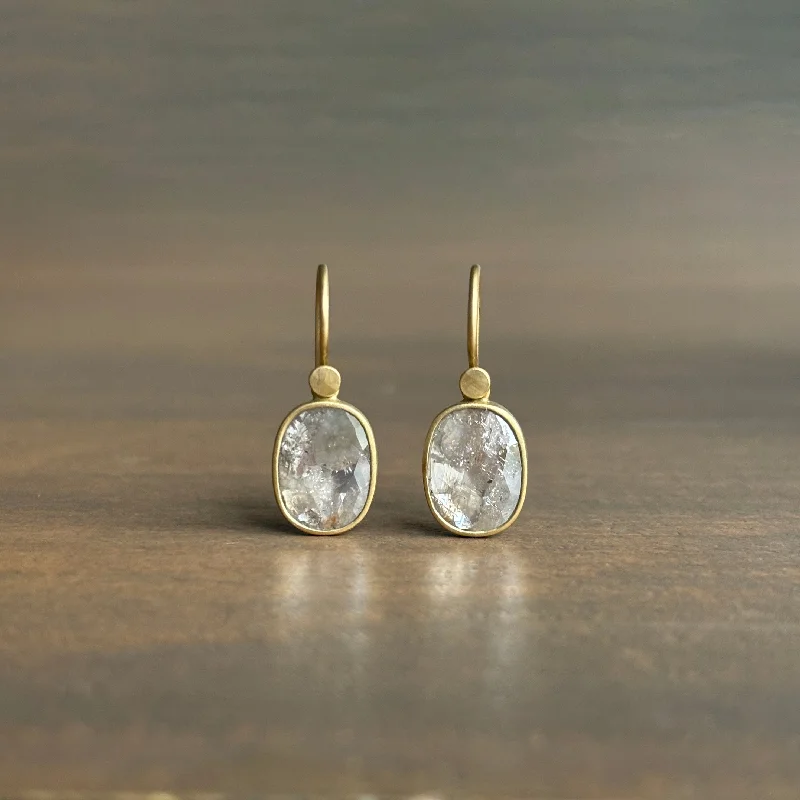 Grey Cushion Diamond Drop Earrings