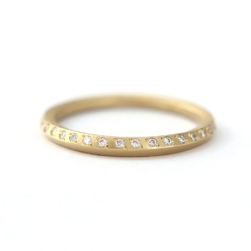 Minimalist Wedding Ring - Half Eternity Band