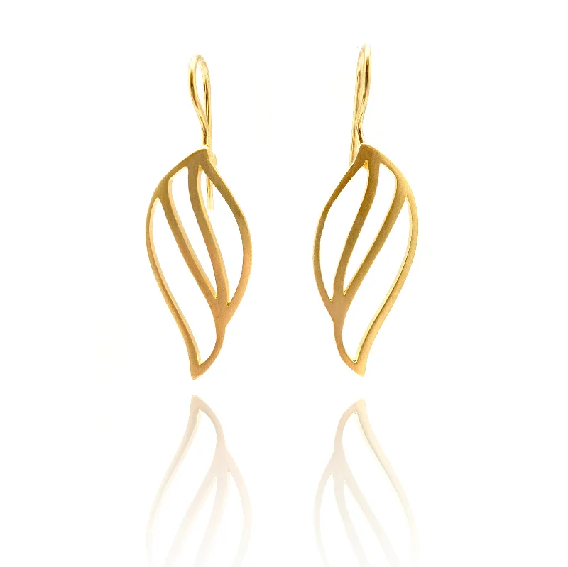 Leaf Cut Out Earrings - Gold