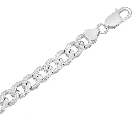 Luxe Layers Sterling Silver 8.5-inch 9.6MM Curb Pave Bracelet