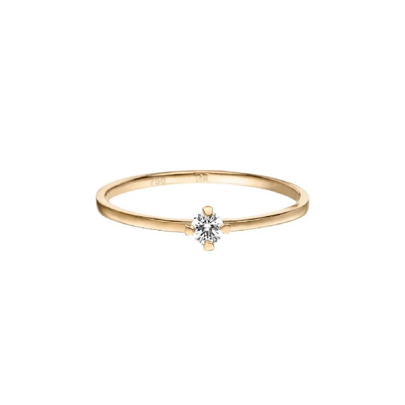 ReMind mini Solitaire 18K Gold or Whitegold Ring w. Lab-Grown Diamond