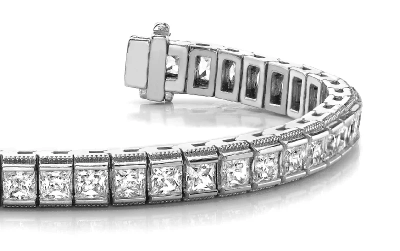 Milgrain Edge Diamond Bracelet with 12.48 ct.(finished) 3.4mm