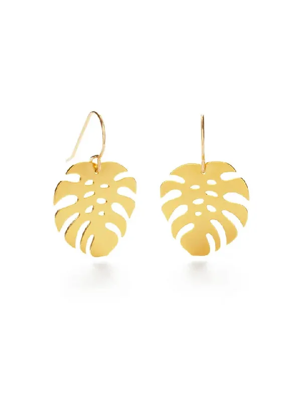 Monstera Leaf Drop Dangles by Amano Studio