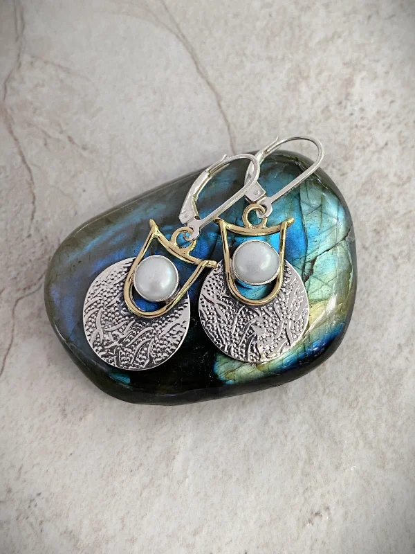 Textured Shield Gemstone Dangles