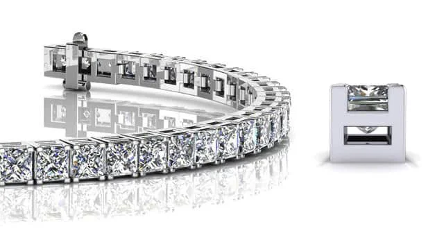 Princess Cut Dreams Bracelet Diamond  with 13.23 ct.(finished) 3.5mm