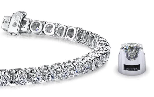 Prong Set Diamond Strand Diamond Tennis Bracelet with 9.90 ct.(finished) 4.5mm