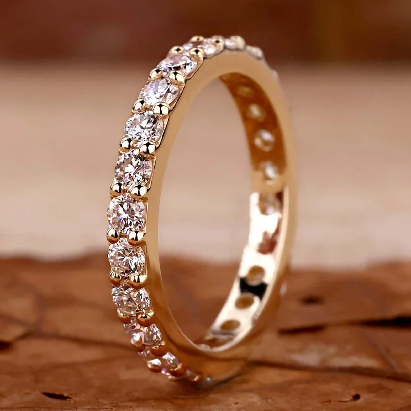 Round Lab Created Diamond Eternity Wedding Band for Women