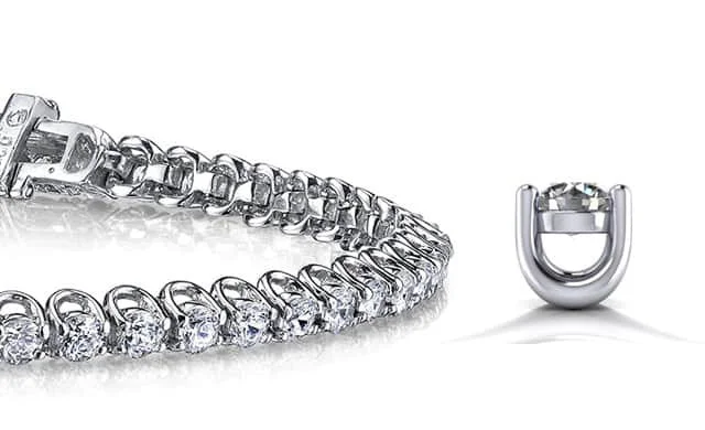 Scoop Link Diamond  Tennis Bracelet with 8.98 ct.(finished) 4.2mm