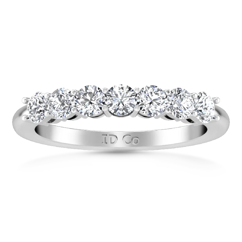 Seven Stone Diamond Wedding Band Siena   0.49 Cts 14K White Gold