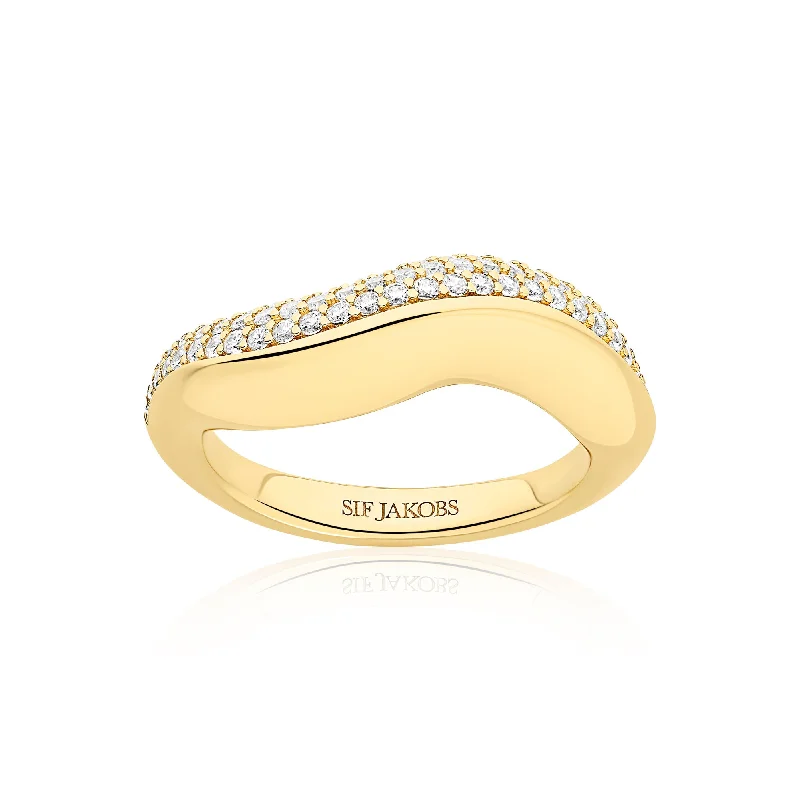 Glorenza Gold Plated Ring w. Zirconia