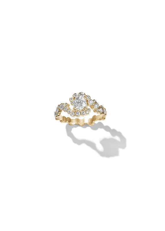 Elysia Radiance 14K Gold Ring w. Diamonds