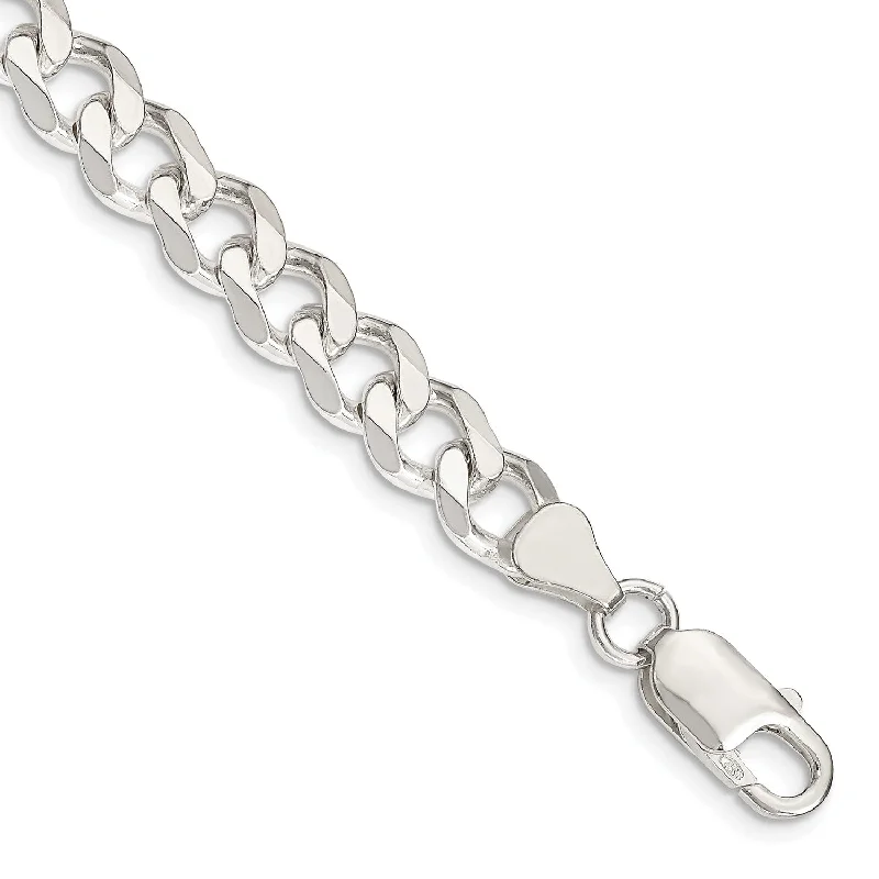 Sterling Silver 8-inch 7.5MM Curb Bracelet