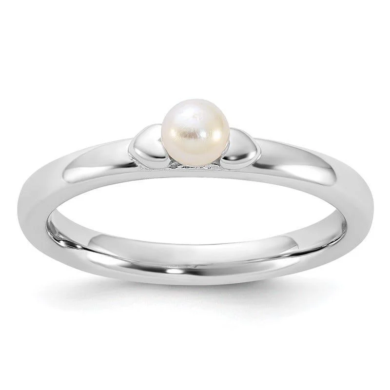 Sterling Silver Stackable Expressions FW Cultured Pearl Ring