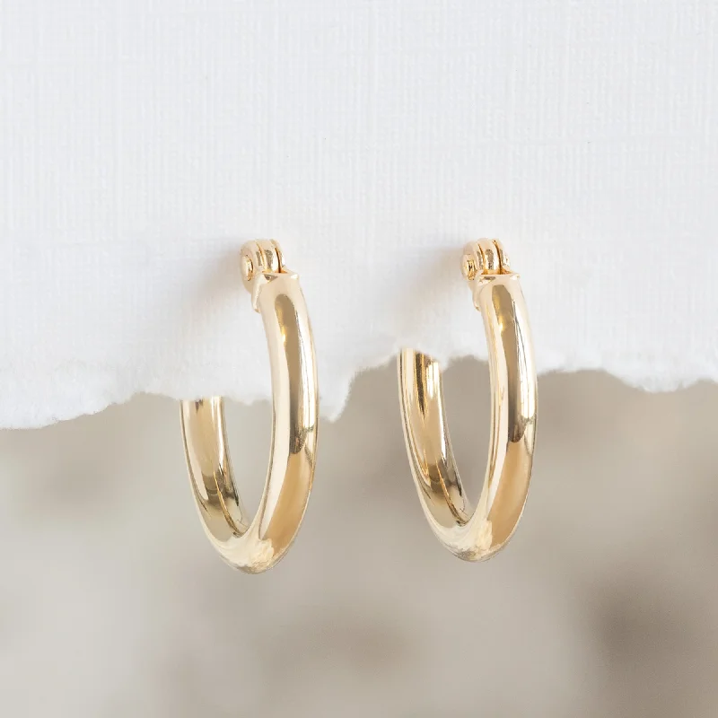 The Charm Hoop Earrings | 14K Yellow Gold