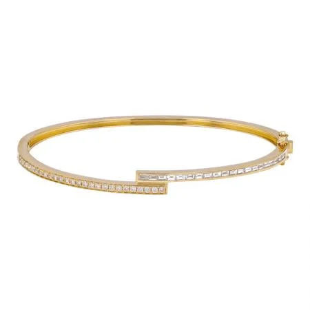 Bypass Diamond and Baguette Bangle