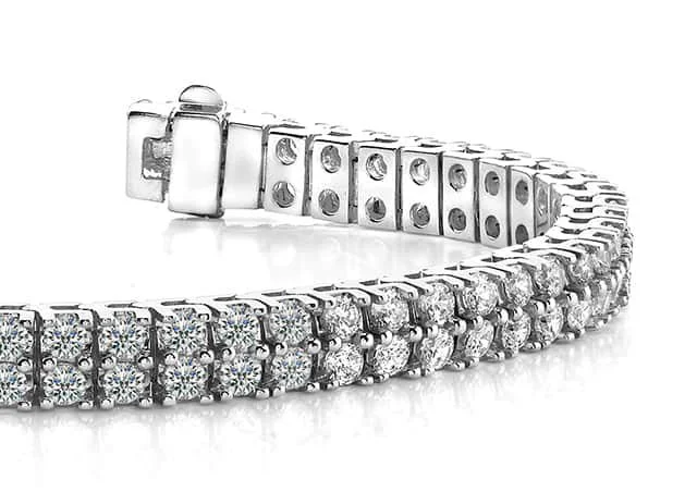 Timeless Two Row Diamond Tennis Diamond Bracelet with 14.96 ct.(finished) 3.75mm