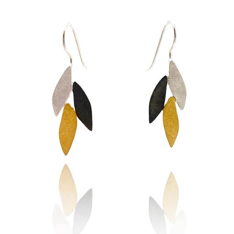 Triple Leaf Dangle Earrings