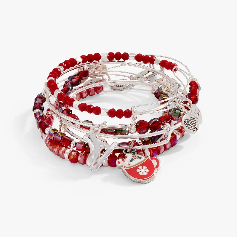 'Warmest Wishes' Charm Bangle, Set of 6