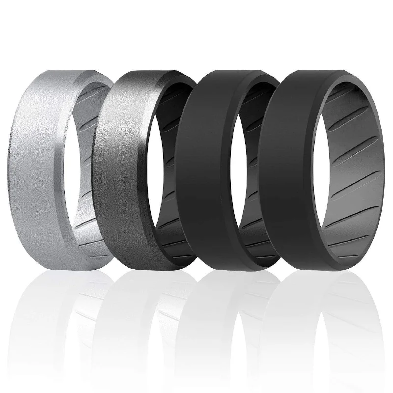 AIR X52 - SILICONE RING FOR MEN BREATHABLE COMFORT FIT BEVELED DESIGN